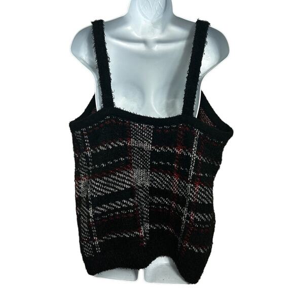 Lane Bryant Classic Plaid Jacquard Tank Sweater Sz 18/20 (2X) Square Neck Top - Picture 7 of 8